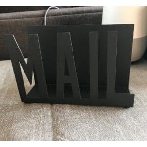New Modern Black Metal Mail Holder Countertop Organizer with Cutout Mail